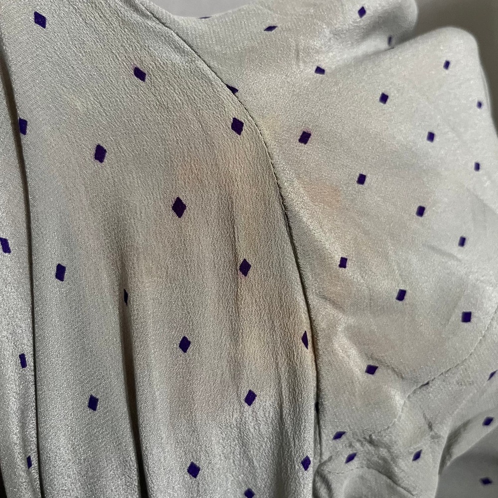 SOLD🌟Georges Rech Vintage Diamond Print Grey Purple Dress Sz-XL - Picture 12 of 12